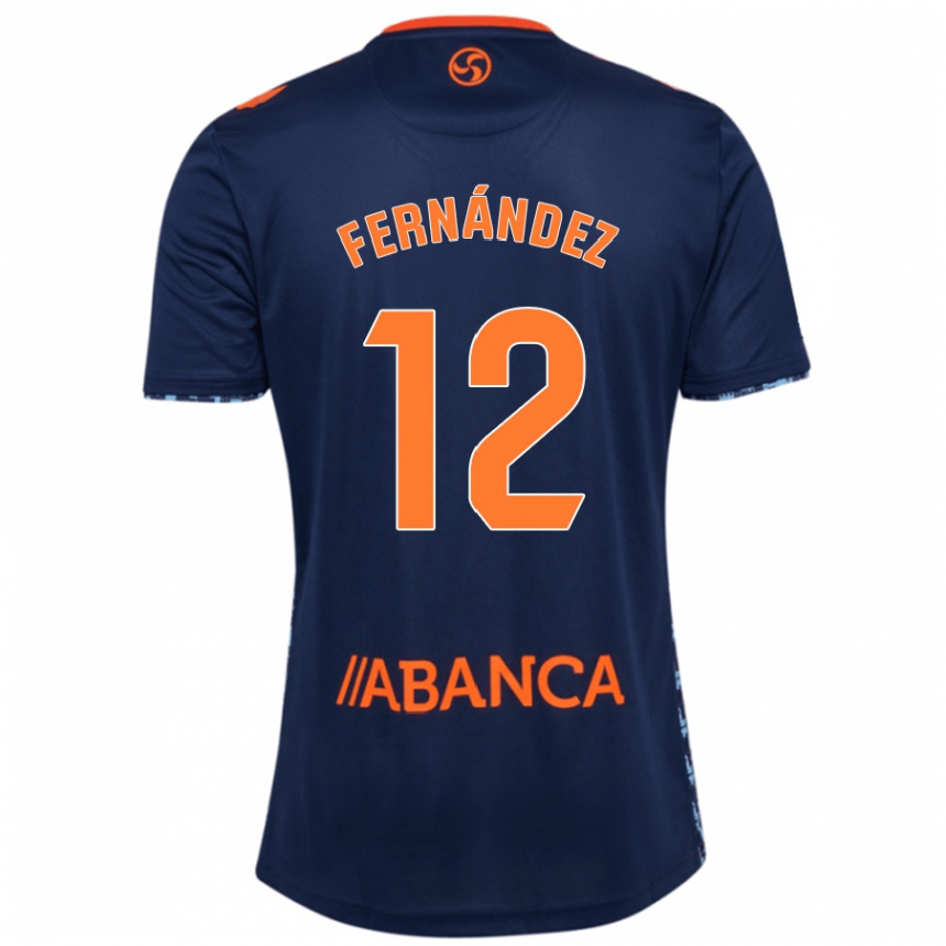 Women Football Manu Fernández #12 Navy Blue Away Jersey 2024/25 T-Shirt Za