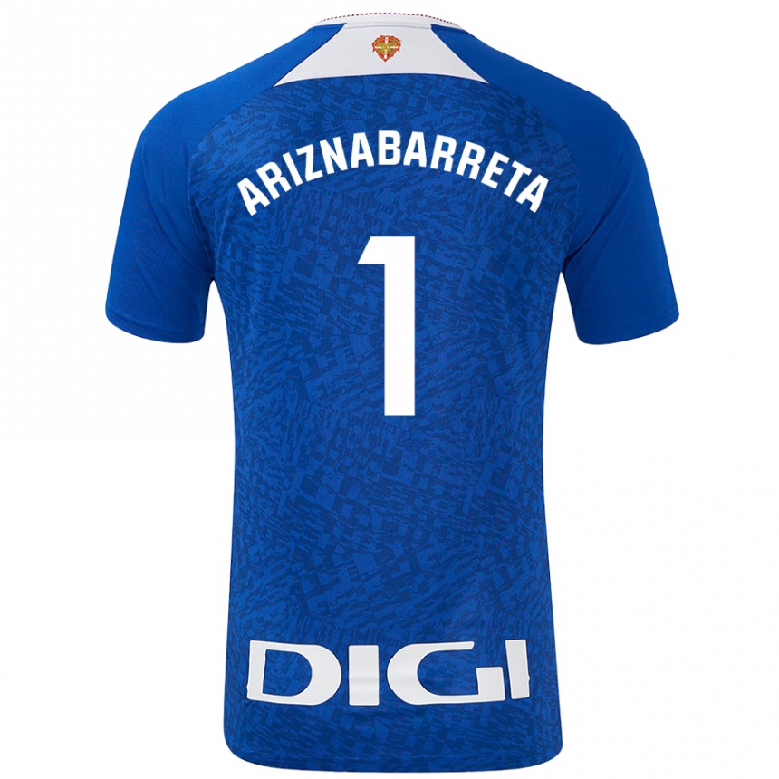 Women Football Oier Ariznabarreta #1 Royal Blue Away Jersey 2024/25 T-Shirt Za