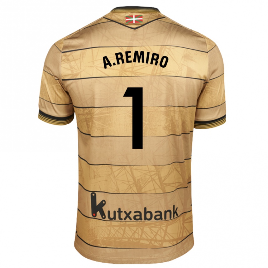 Women Football Álex Remiro #1 Brown Away Jersey 2024/25 T-Shirt Za