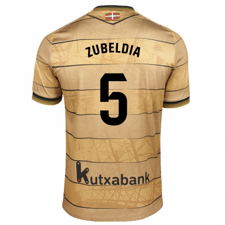 Women Football Igor Zubeldia #5 Brown Away Jersey 2024/25 T-Shirt Za