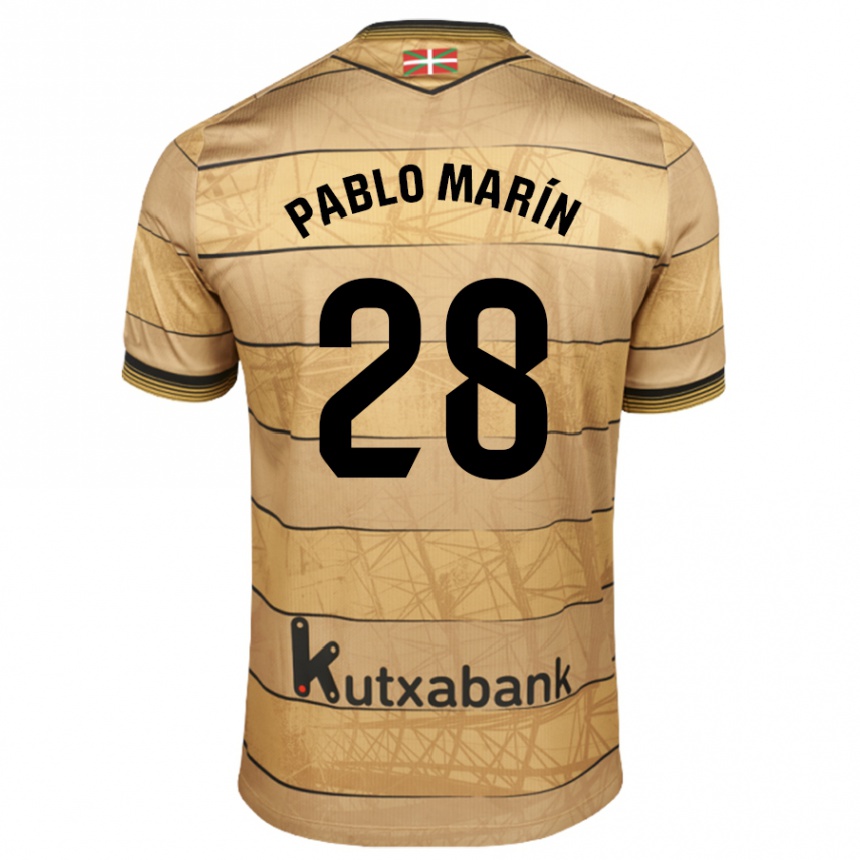 Women Football Pablo Marín #28 Brown Away Jersey 2024/25 T-Shirt Za