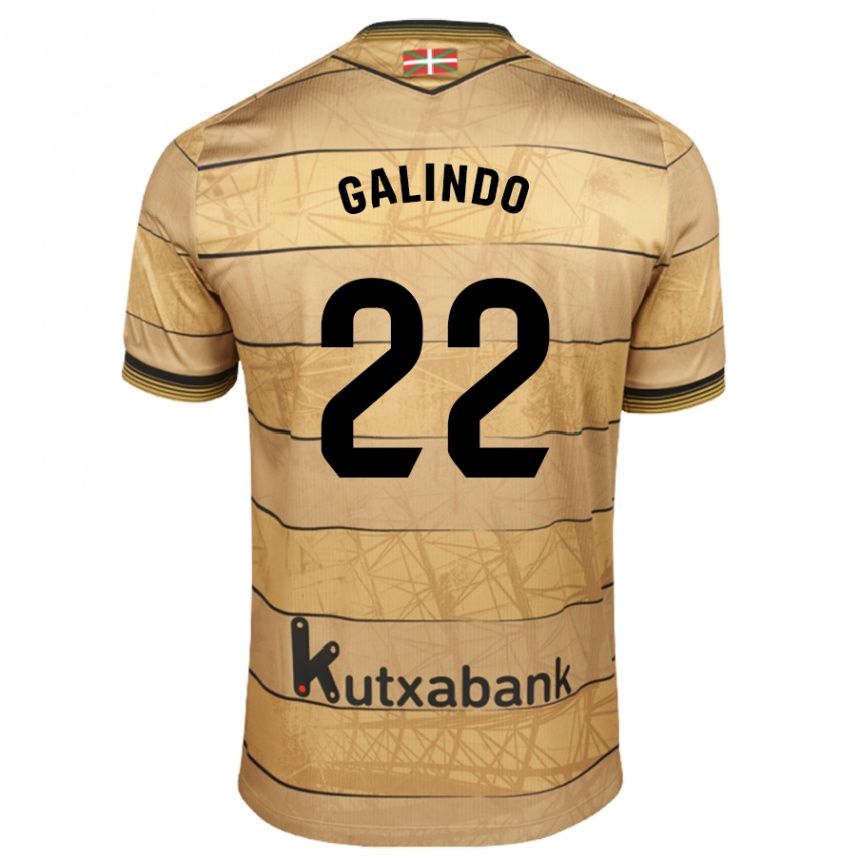 Women Football Iker Galindo #22 Brown Away Jersey 2024/25 T-Shirt Za