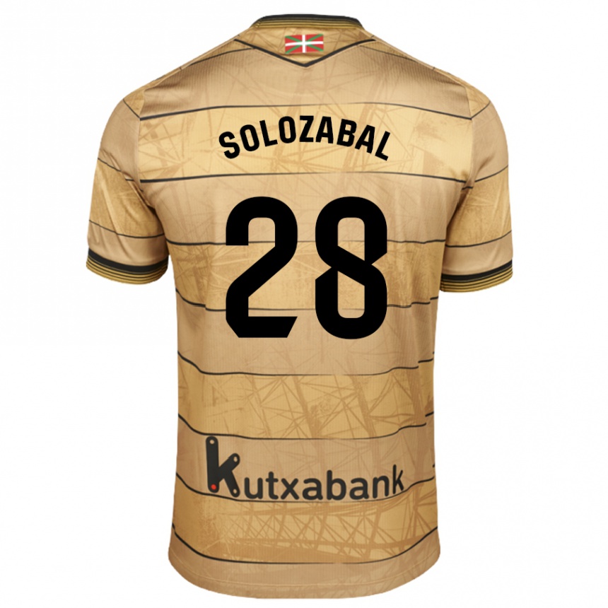 Women Football Malen Solozabal Ibarra #28 Brown Away Jersey 2024/25 T-Shirt Za