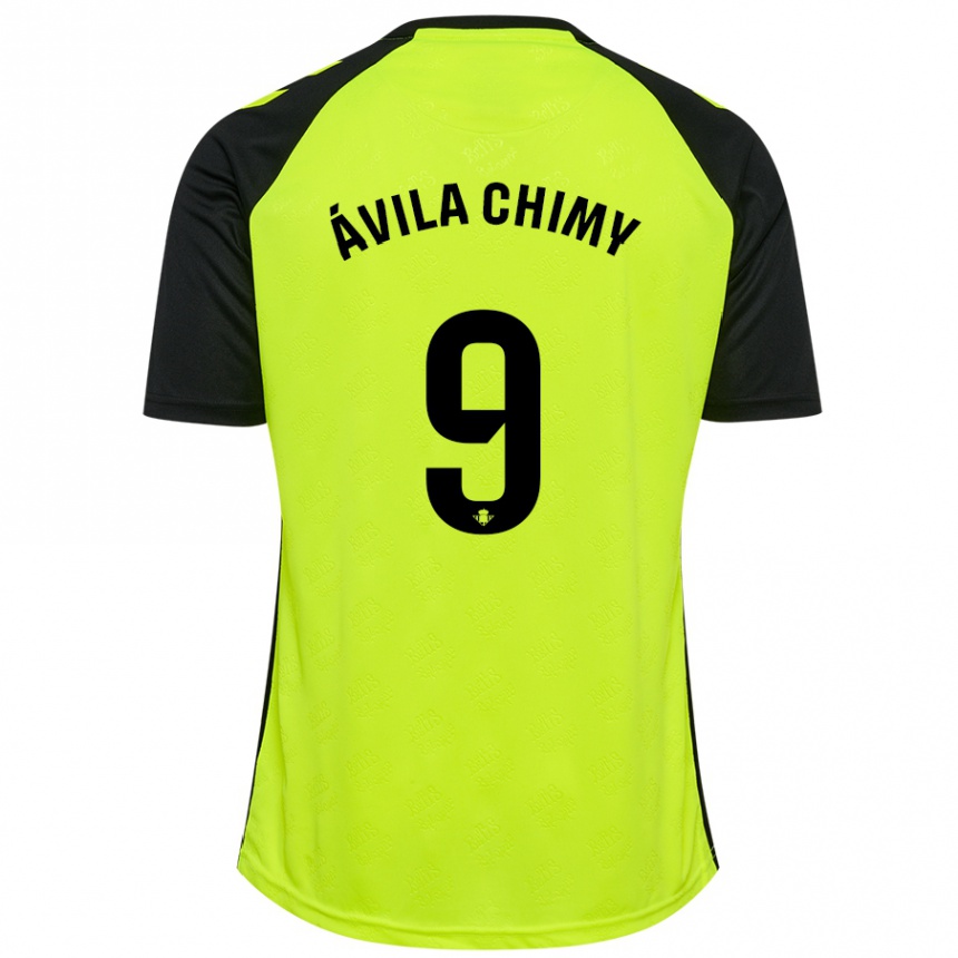 Women Football Chimy Ávila #9 Fluorescent Yellow Black Away Jersey 2024/25 T-Shirt Za