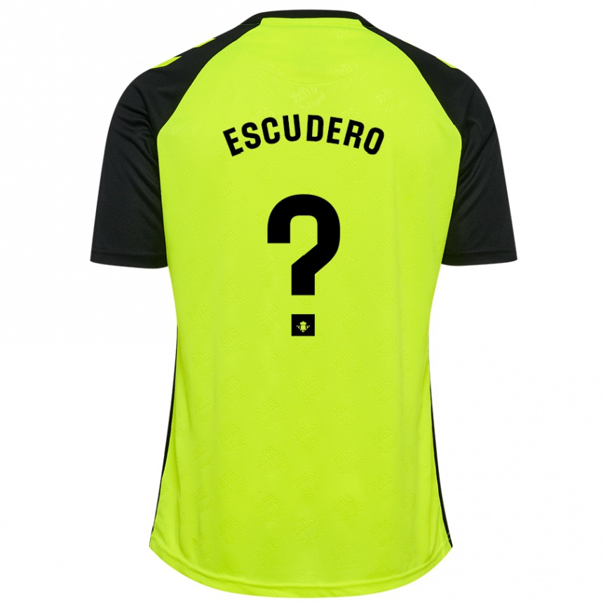 Women Football Ale Escudero #0 Fluorescent Yellow Black Away Jersey 2024/25 T-Shirt Za