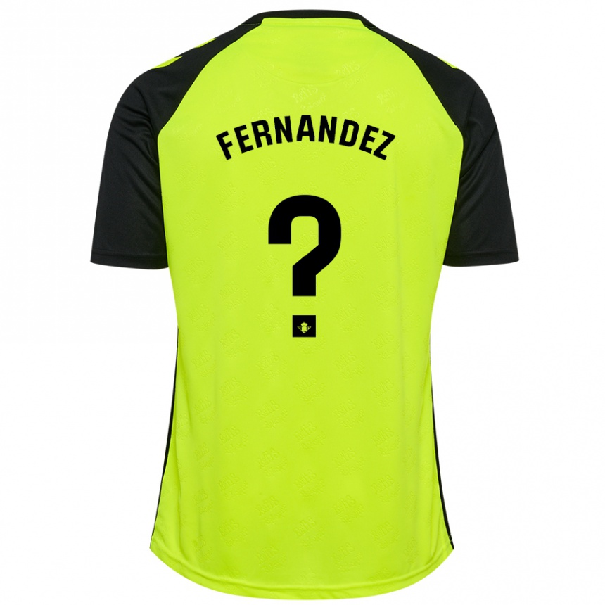 Women Football Nicolás Fernández #0 Fluorescent Yellow Black Away Jersey 2024/25 T-Shirt Za