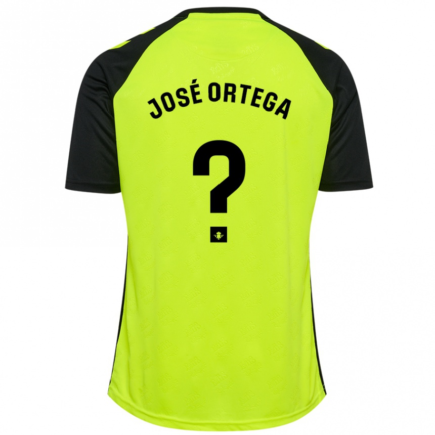 Women Football José Ortega #0 Fluorescent Yellow Black Away Jersey 2024/25 T-Shirt Za