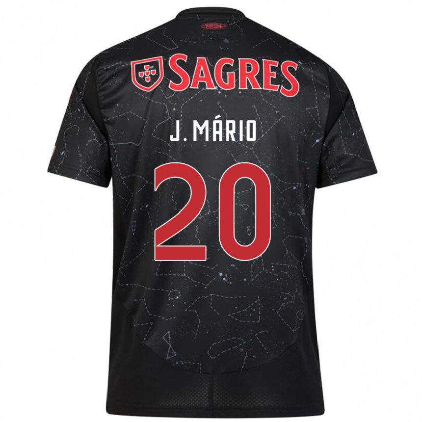 Women Football João Mário #20 Black Red Away Jersey 2024/25 T-Shirt Za