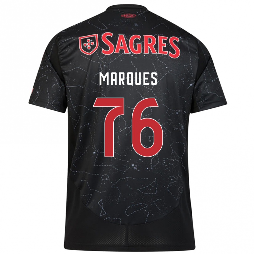 Women Football Gustavo Marques #76 Black Red Away Jersey 2024/25 T-Shirt Za