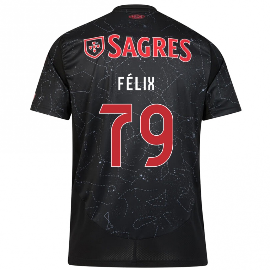 Women Football Hugo Félix #79 Black Red Away Jersey 2024/25 T-Shirt Za