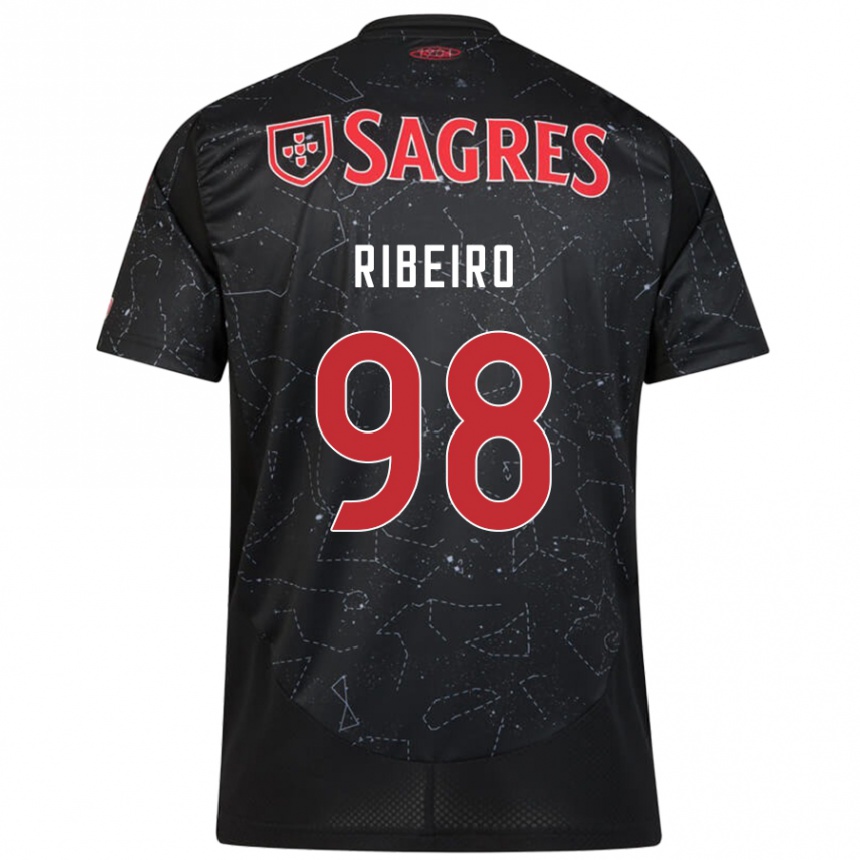 Women Football Ricardo Ribeiro #98 Black Red Away Jersey 2024/25 T-Shirt Za