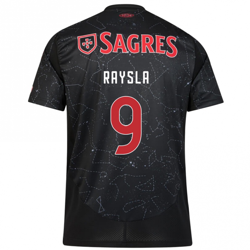 Women Football Nycole Raysla #9 Black Red Away Jersey 2024/25 T-Shirt Za