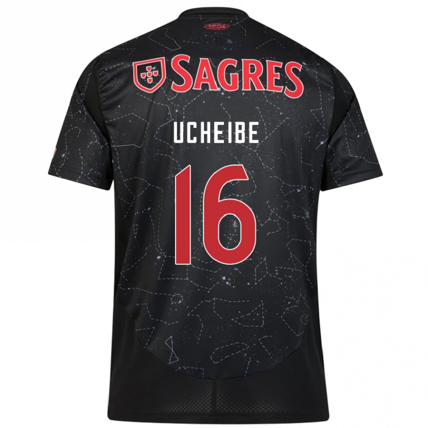 Women Football Christy Ucheibe #16 Black Red Away Jersey 2024/25 T-Shirt Za