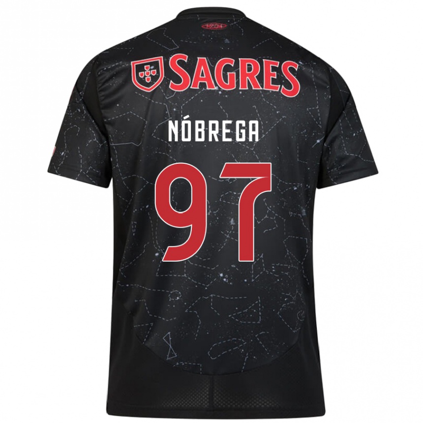 Women Football Ricardo Nóbrega #97 Black Red Away Jersey 2024/25 T-Shirt Za