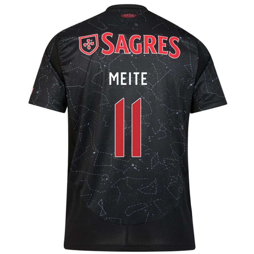 Women Football Soualiho Meite #11 Black Red Away Jersey 2024/25 T-Shirt Za