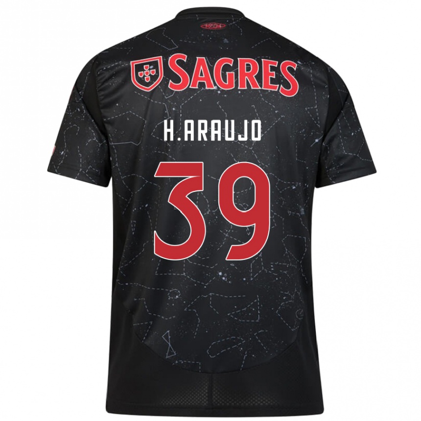 Women Football Henrique Araujo #39 Black Red Away Jersey 2024/25 T-Shirt Za