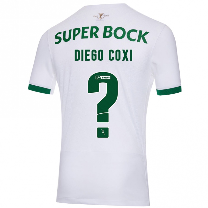 Women Football Diego Coxi #0 White Green Away Jersey 2024/25 T-Shirt Za