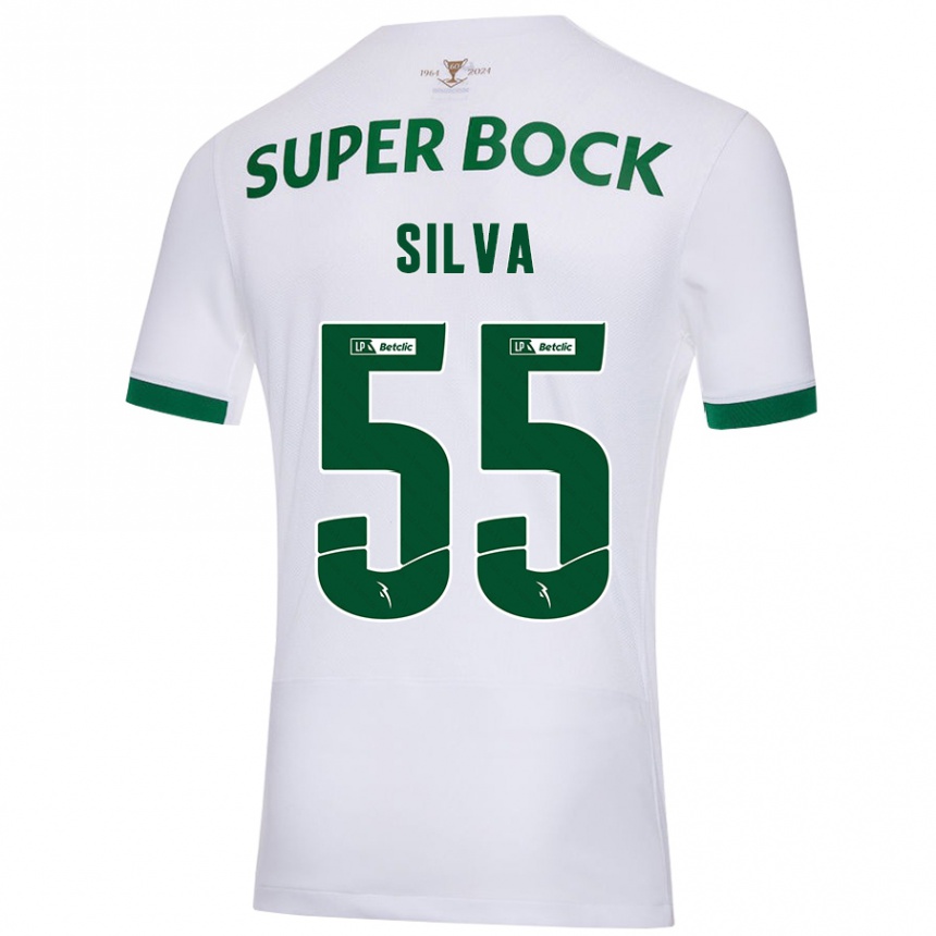 Women Football José Silva #55 White Green Away Jersey 2024/25 T-Shirt Za