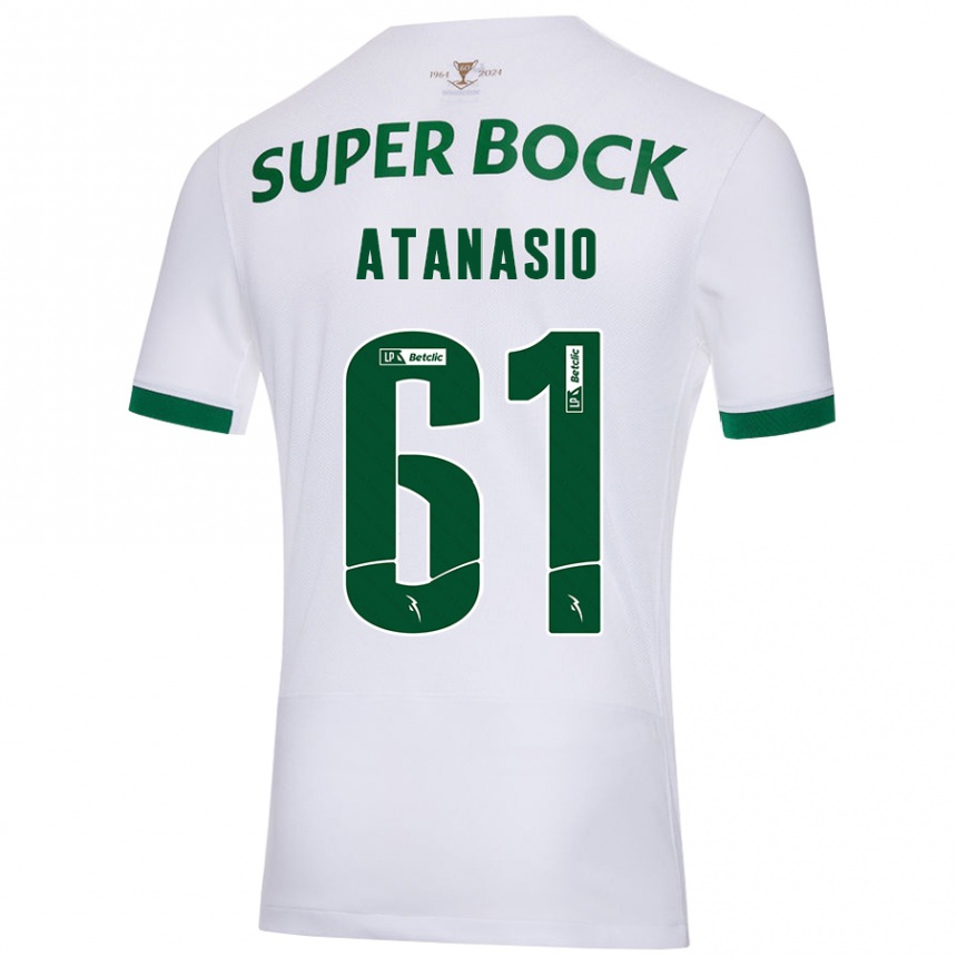 Women Football Atanásio #61 White Green Away Jersey 2024/25 T-Shirt Za