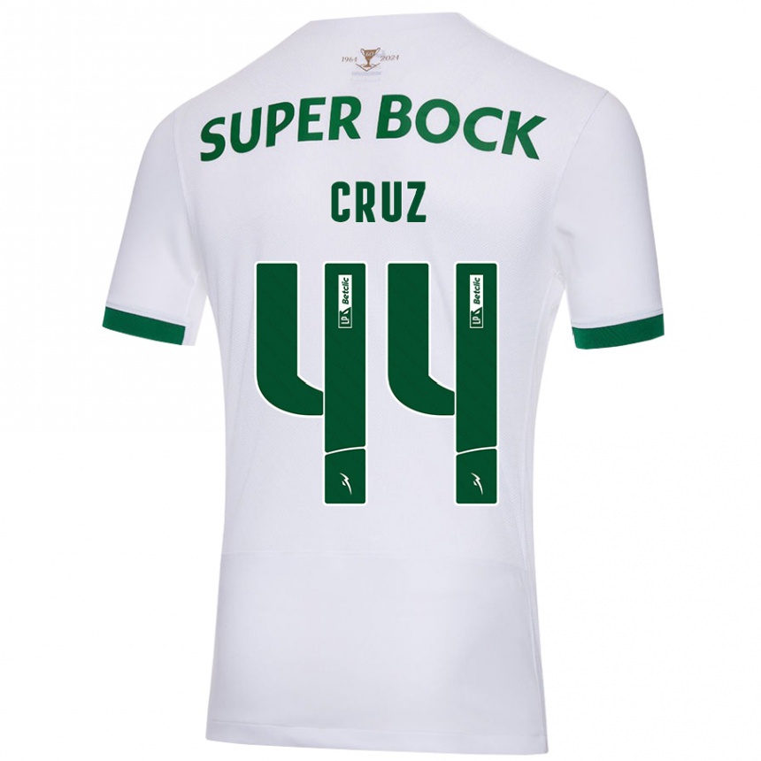 Women Football Marco Cruz #44 White Green Away Jersey 2024/25 T-Shirt Za