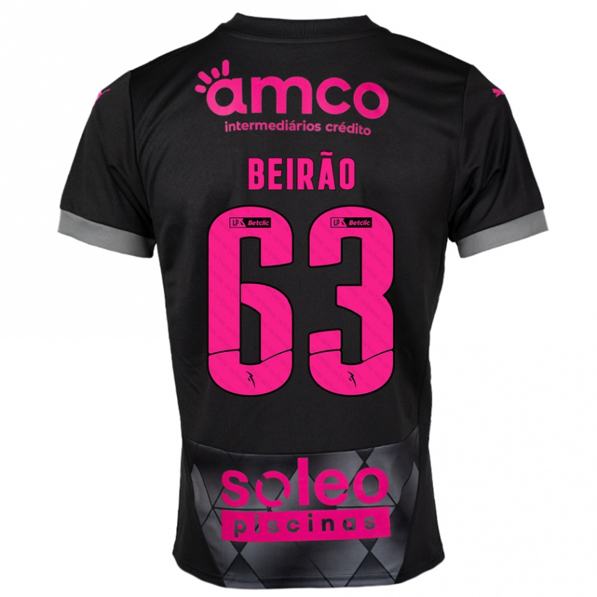 Women Football Rodrigo Beirão #63 Black Pink Away Jersey 2024/25 T-Shirt Za