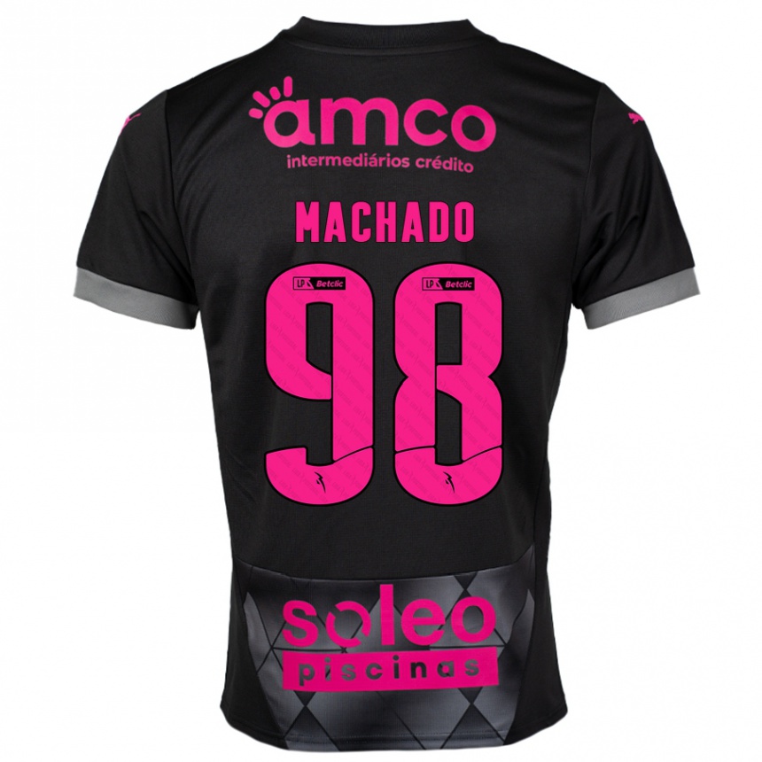 Women Football Gonçalo Machado #98 Black Pink Away Jersey 2024/25 T-Shirt Za