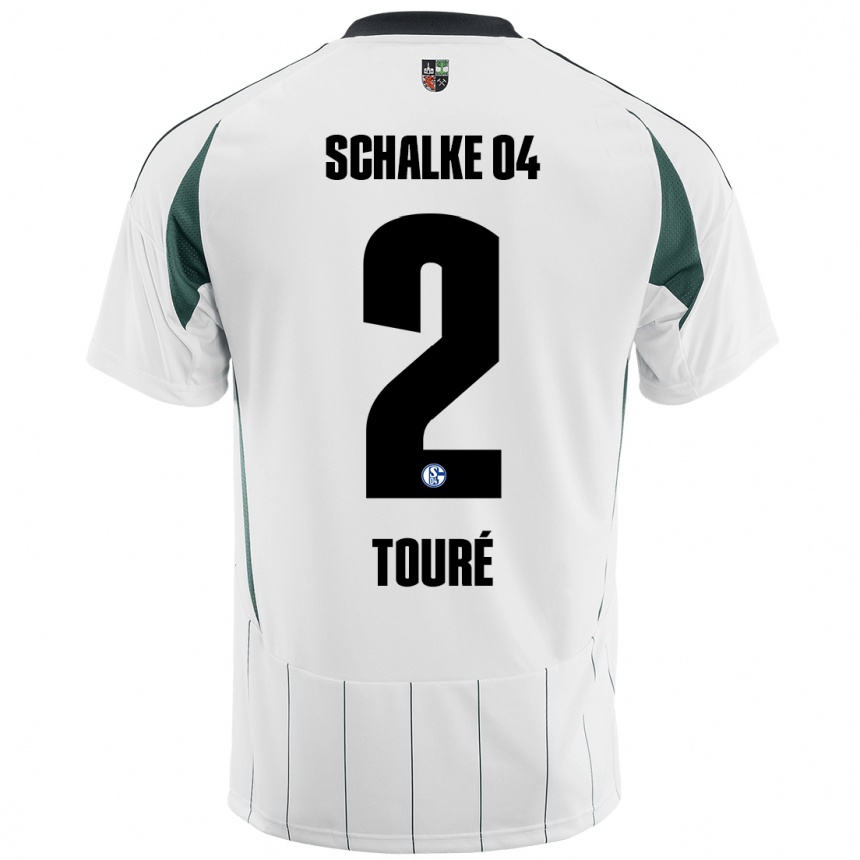 Women Football Tidiane Touré #2 White Green Away Jersey 2024/25 T-Shirt Za