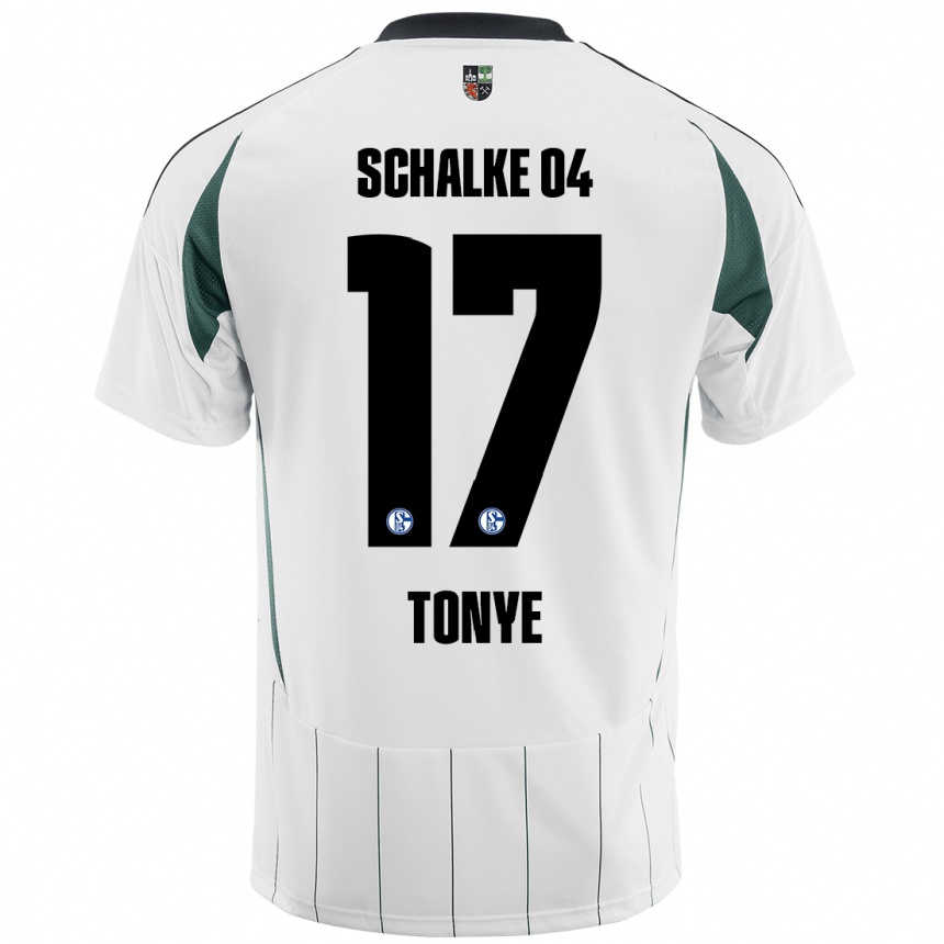 Women Football Yannick Tonye #17 White Green Away Jersey 2024/25 T-Shirt Za