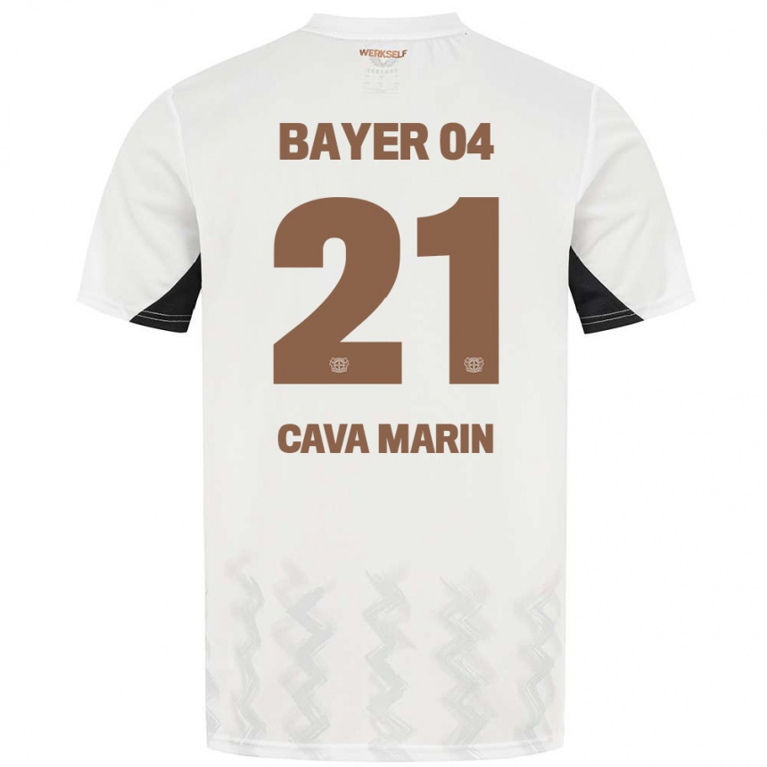 Women Football Sofia Cava Marin #21 White Black Away Jersey 2024/25 T-Shirt Za