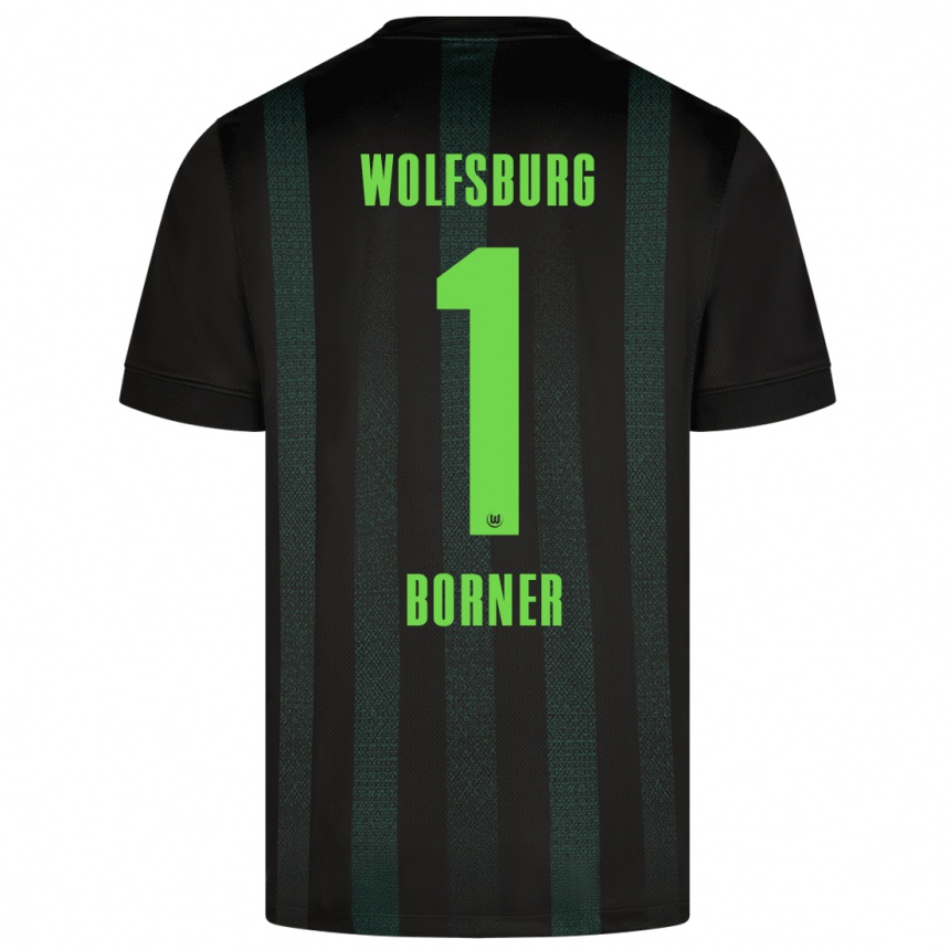 Women Football Benedikt Börner #1 Dark Green Away Jersey 2024/25 T-Shirt Za