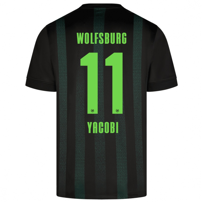 Women Football Nilas Yacobi #11 Dark Green Away Jersey 2024/25 T-Shirt Za