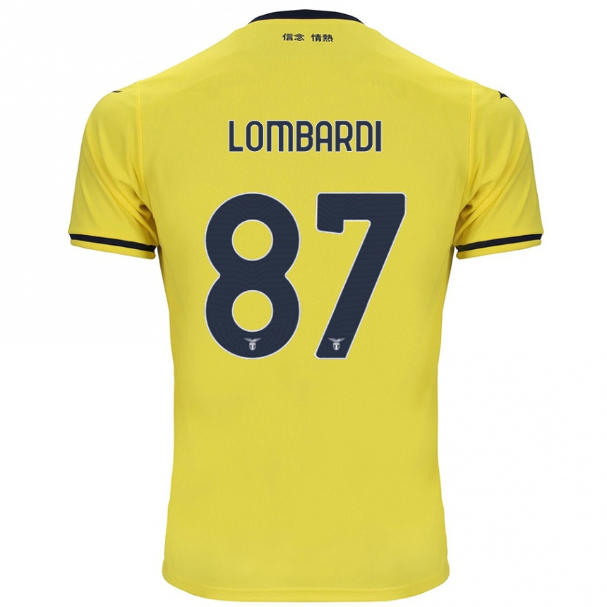 Women Football Cristiano Lombardi #87 Yellow Away Jersey 2024/25 T-Shirt Za