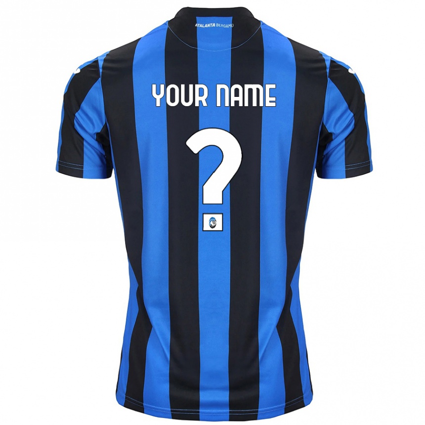 Kids Football Your Name #0 Blue Black Home Jersey 2024/25 T-Shirt Za