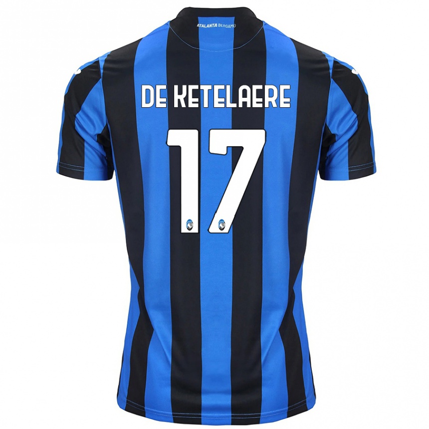 Kids Football Charles De Ketelaere #17 Blue Black Home Jersey 2024/25 T-Shirt Za