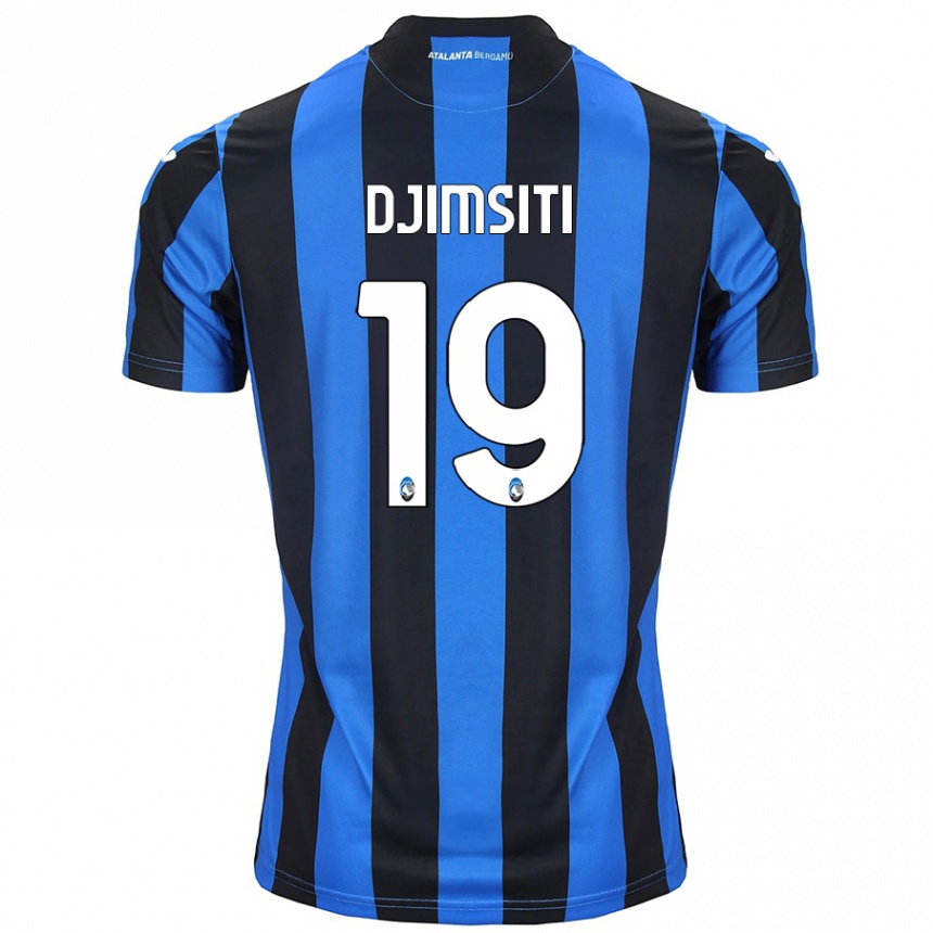 Kids Football Berat Djimsiti #19 Blue Black Home Jersey 2024/25 T-Shirt Za