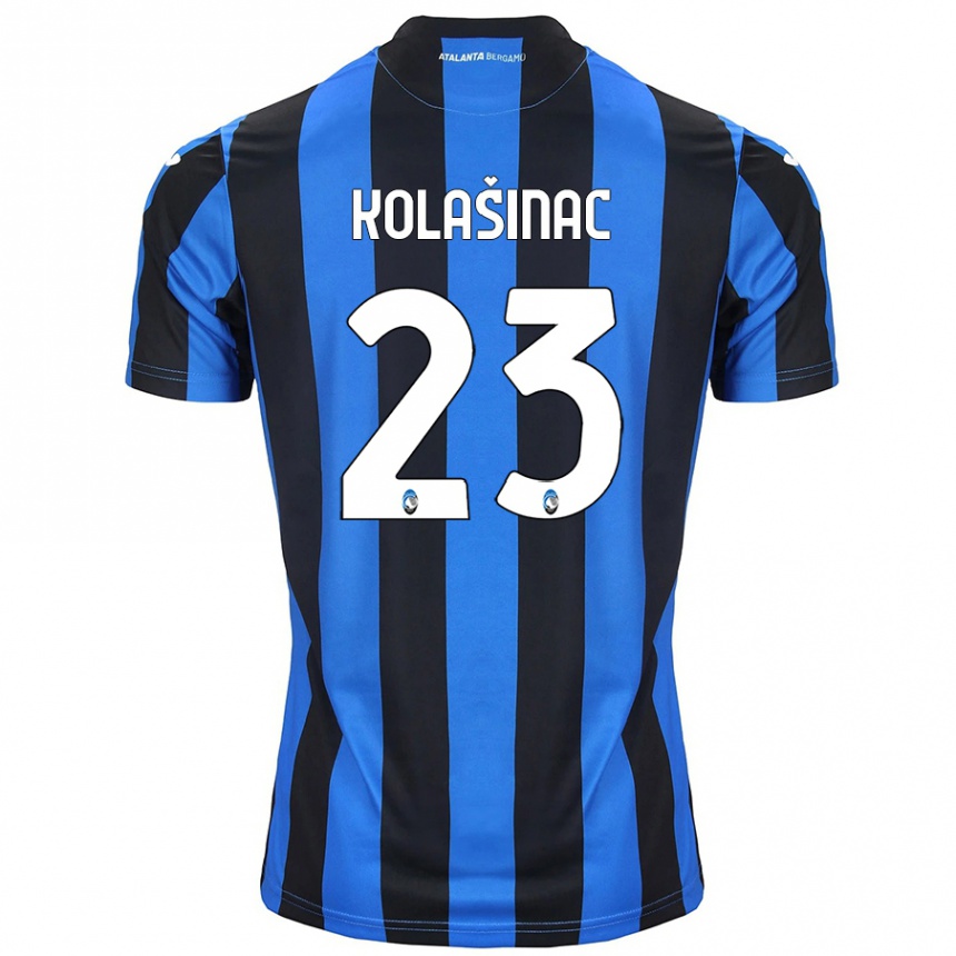 Kids Football Sead Kolasinac #23 Blue Black Home Jersey 2024/25 T-Shirt Za