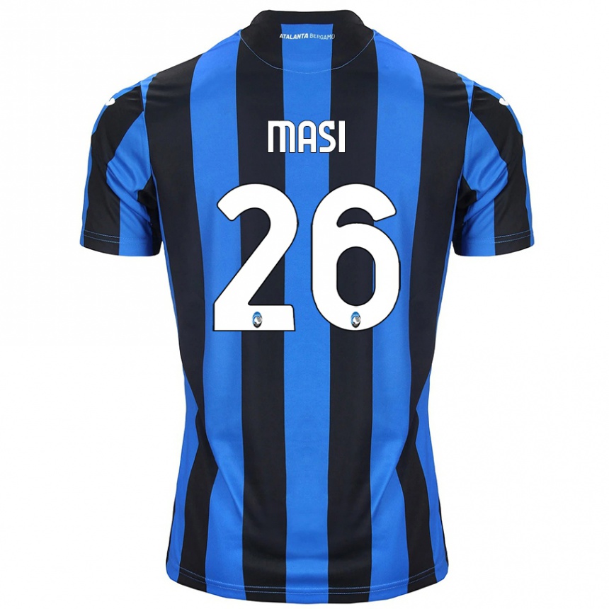 Kids Football Alberto Masi #26 Blue Black Home Jersey 2024/25 T-Shirt Za