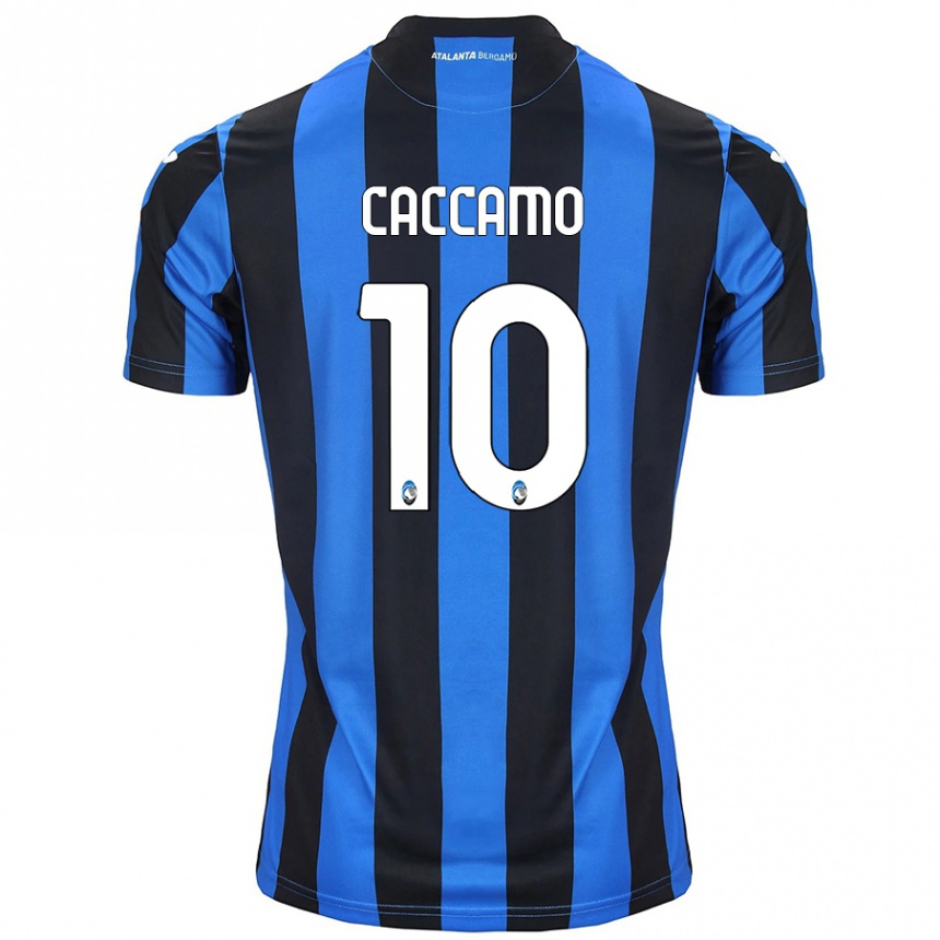 Kids Football Patrizia Caccamo #10 Blue Black Home Jersey 2024/25 T-Shirt Za