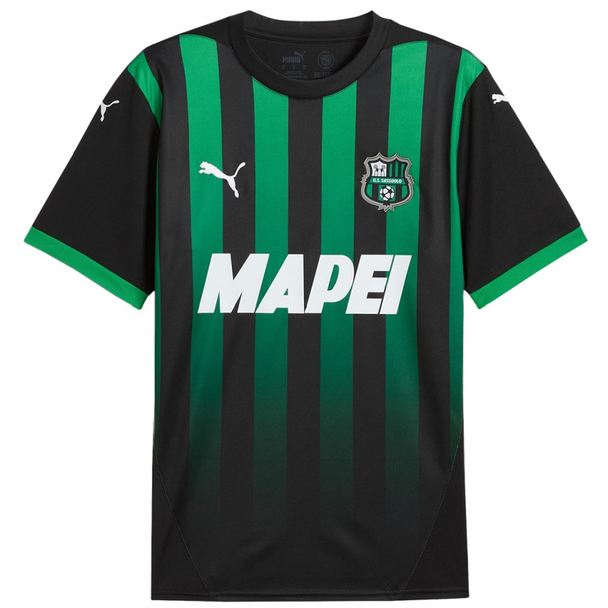 Kids Football Gabriele Vedovati #90 Black Dark Green Home Jersey 2024/25 T-Shirt Za