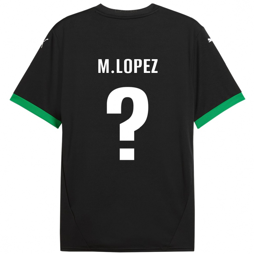 Kids Football Maxime López #0 Black Dark Green Home Jersey 2024/25 T-Shirt Za