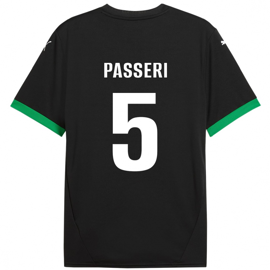 Kids Football Angela Passeri #5 Black Dark Green Home Jersey 2024/25 T-Shirt Za