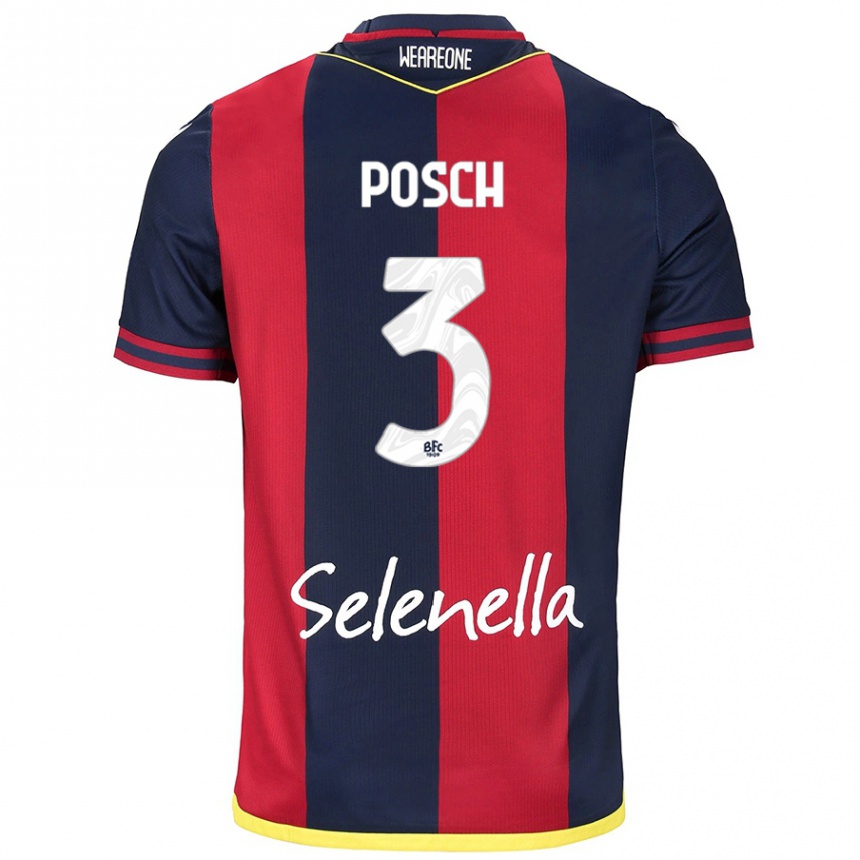 Kids Football Stefan Posch #3 Red Royal Blue Home Jersey 2024/25 T-Shirt Za