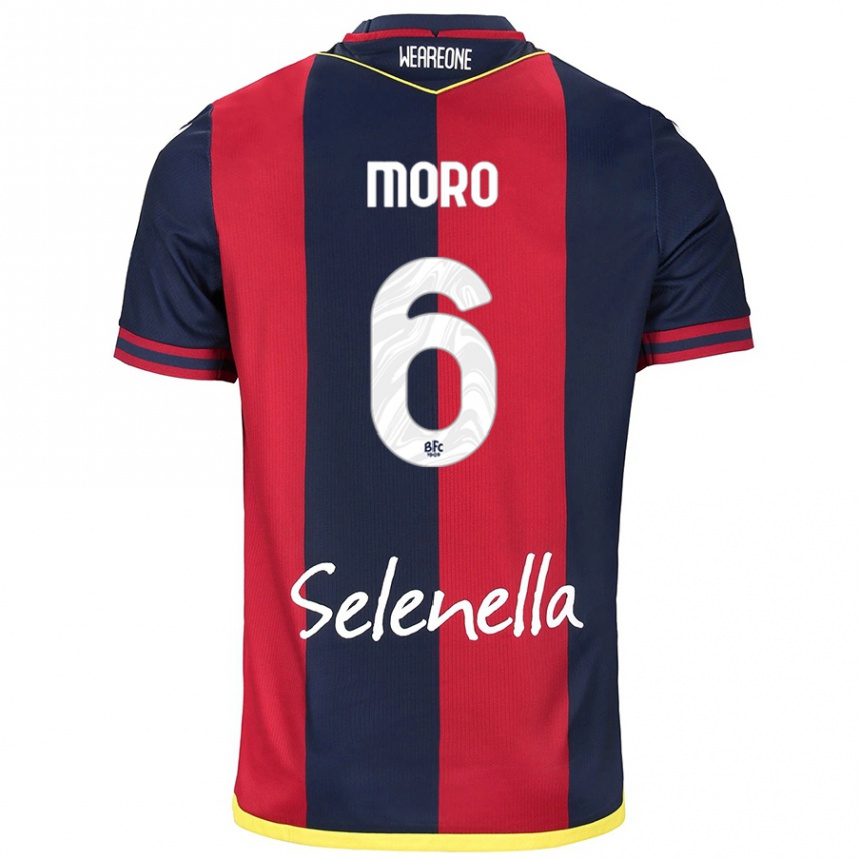 Kids Football Nikola Moro #6 Red Royal Blue Home Jersey 2024/25 T-Shirt Za