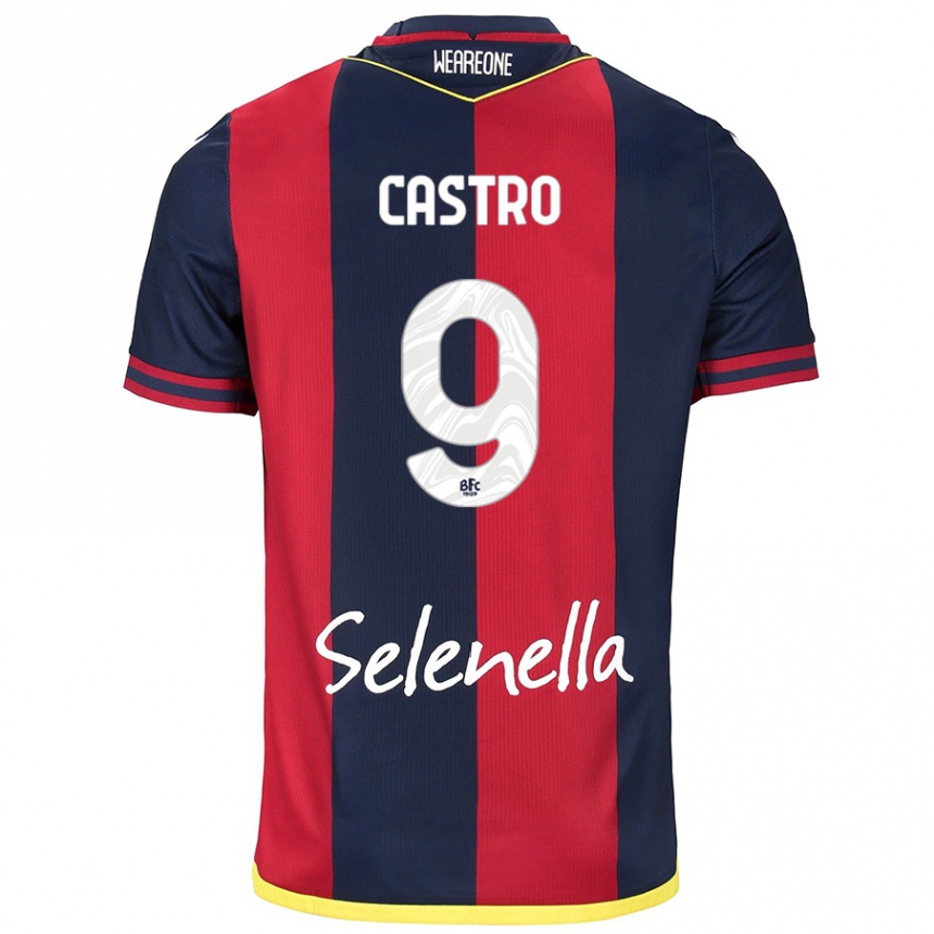 Kids Football Santiago Castro #9 Red Royal Blue Home Jersey 2024/25 T-Shirt Za