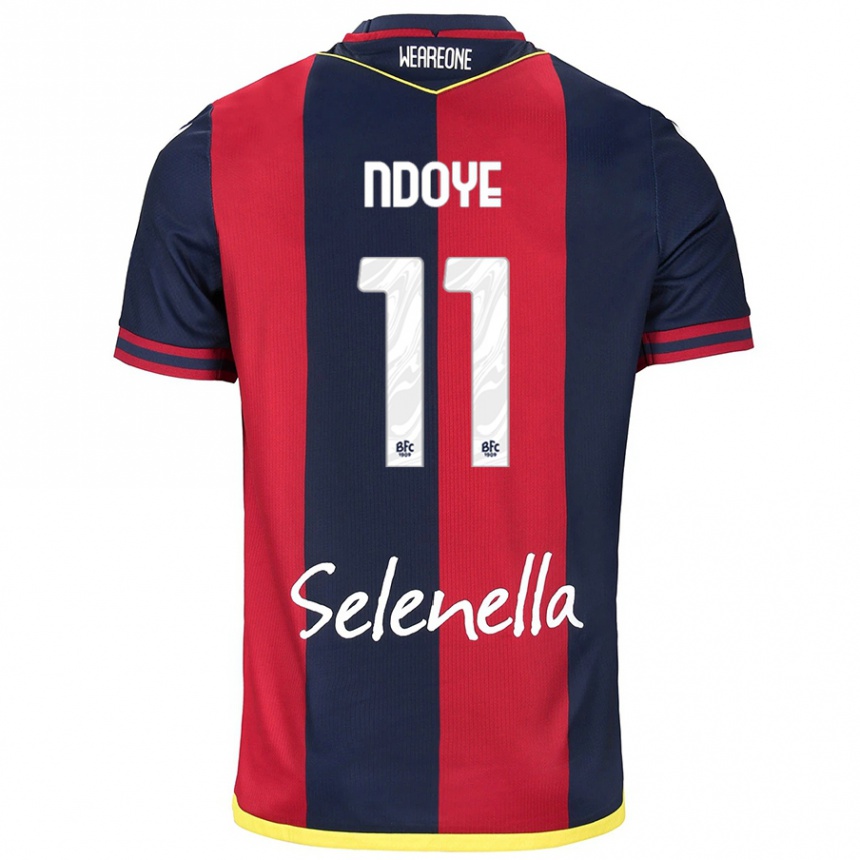 Kids Football Dan Ndoye #11 Red Royal Blue Home Jersey 2024/25 T-Shirt Za