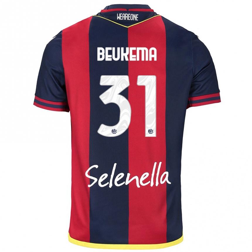 Kids Football Sam Beukema #31 Red Royal Blue Home Jersey 2024/25 T-Shirt Za