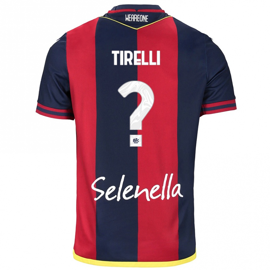 Kids Football Manuel Tirelli #0 Red Royal Blue Home Jersey 2024/25 T-Shirt Za