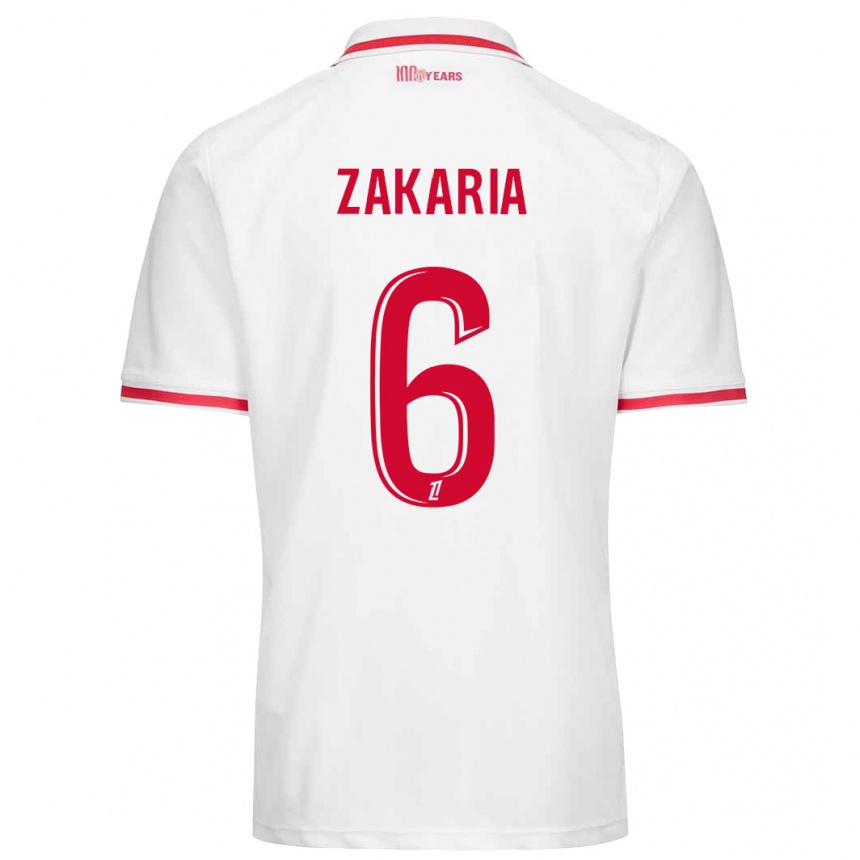 Kids Football Denis Zakaria #6 White Red Home Jersey 2024/25 T-Shirt Za