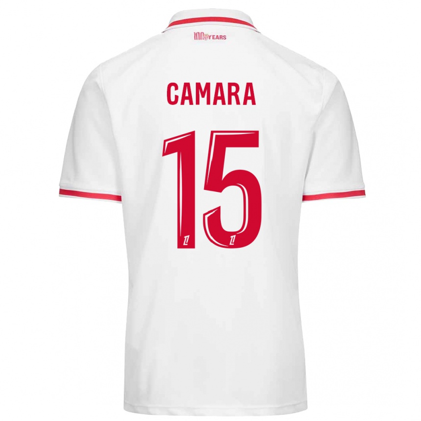 Kids Football Lamine Camara #15 White Red Home Jersey 2024/25 T-Shirt Za