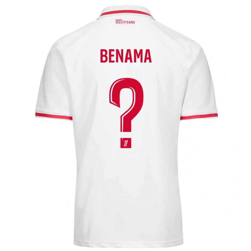 Kids Football Mayssam Benama #0 White Red Home Jersey 2024/25 T-Shirt Za